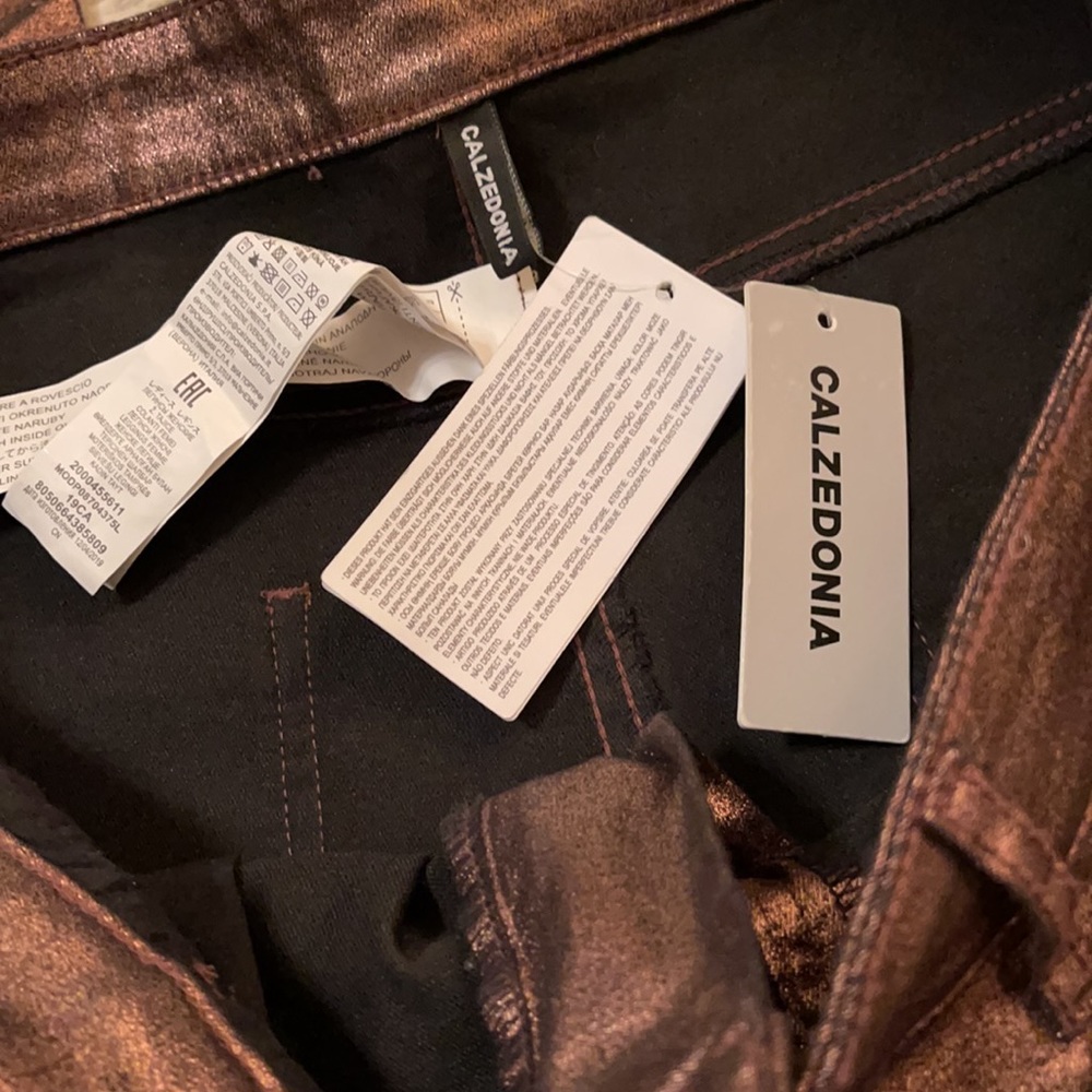 Metallic  Broze/Gold Jeans. L - Picture 4 of 5
